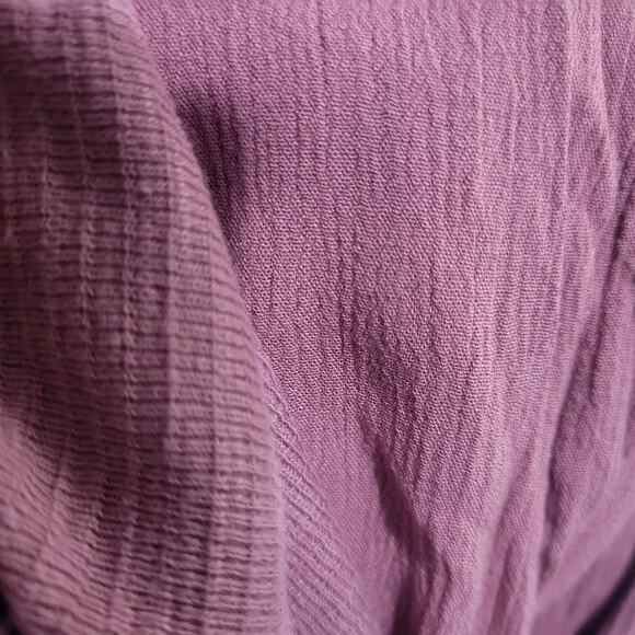 Frye Easy Button Front Dress Pink Mauve Tank Jersey Knit Pockets Rayon Medium - Picture 9 of 15